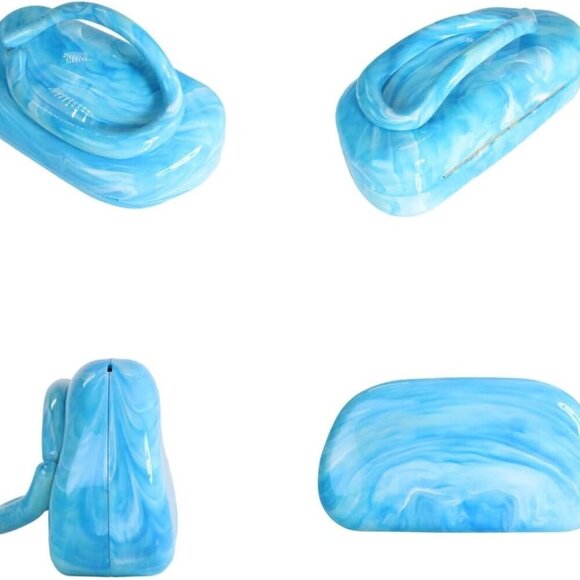 Elegant Acrylic Evening Purse with Detachable Chain for Versatile Styling - Picture 5 of 6